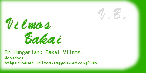 vilmos bakai business card